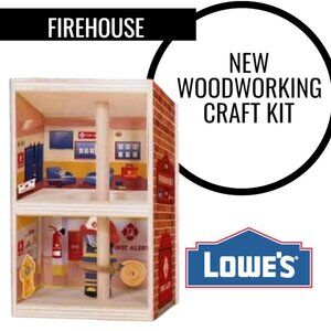 NEW Lowe's Kids Workshop Kit Firehouse Kit Stem Toy DIY Building Set Woodworking